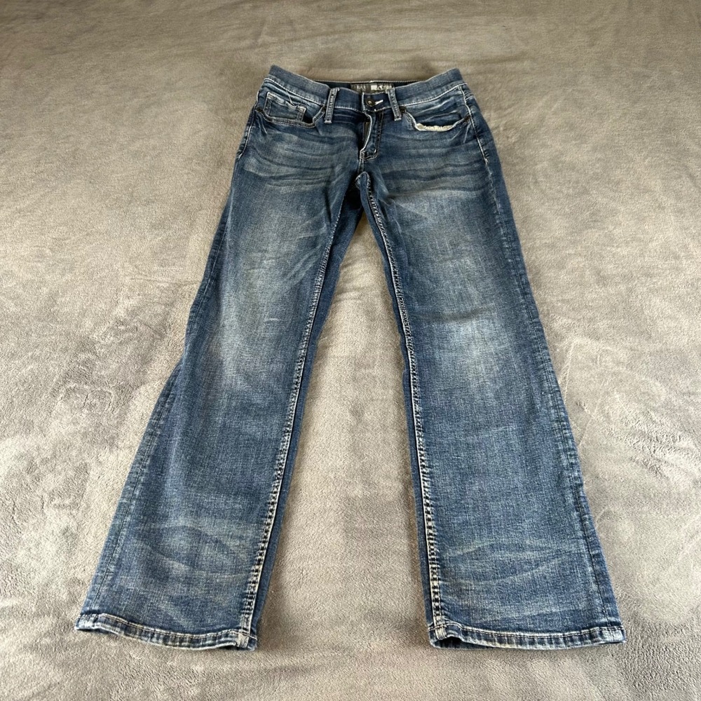 BKE Jake Bootleg Mens Jeans 29S Medium Wash Denim Blue Bootcut Stretch